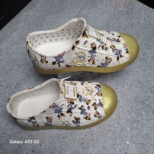 Disney Kids Water Shoes with Gold and White Design